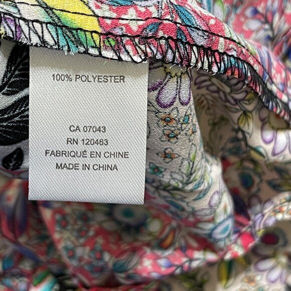 Jones NY Floral Patchwork Blouse Top Size 1X Button Front Collar Multi-Color - Picture 8 of 9